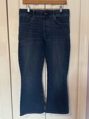 Betabrand Elastic Waist Bootcut Jeans - Cropped/Short Petite